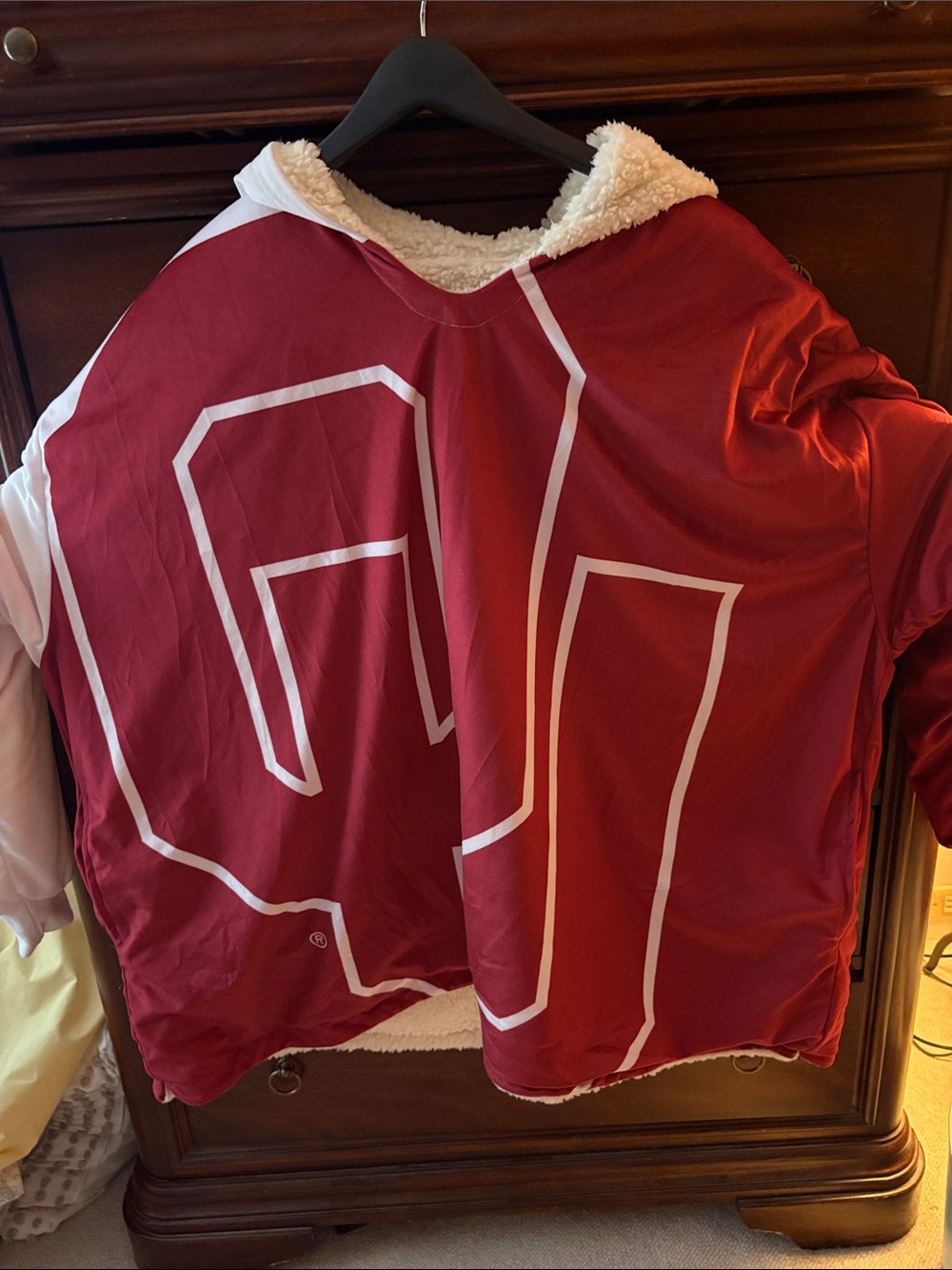 Women's Crimson Hooded Sherpa-Lined Pullover “Sweatshirt” University of Oklahoma